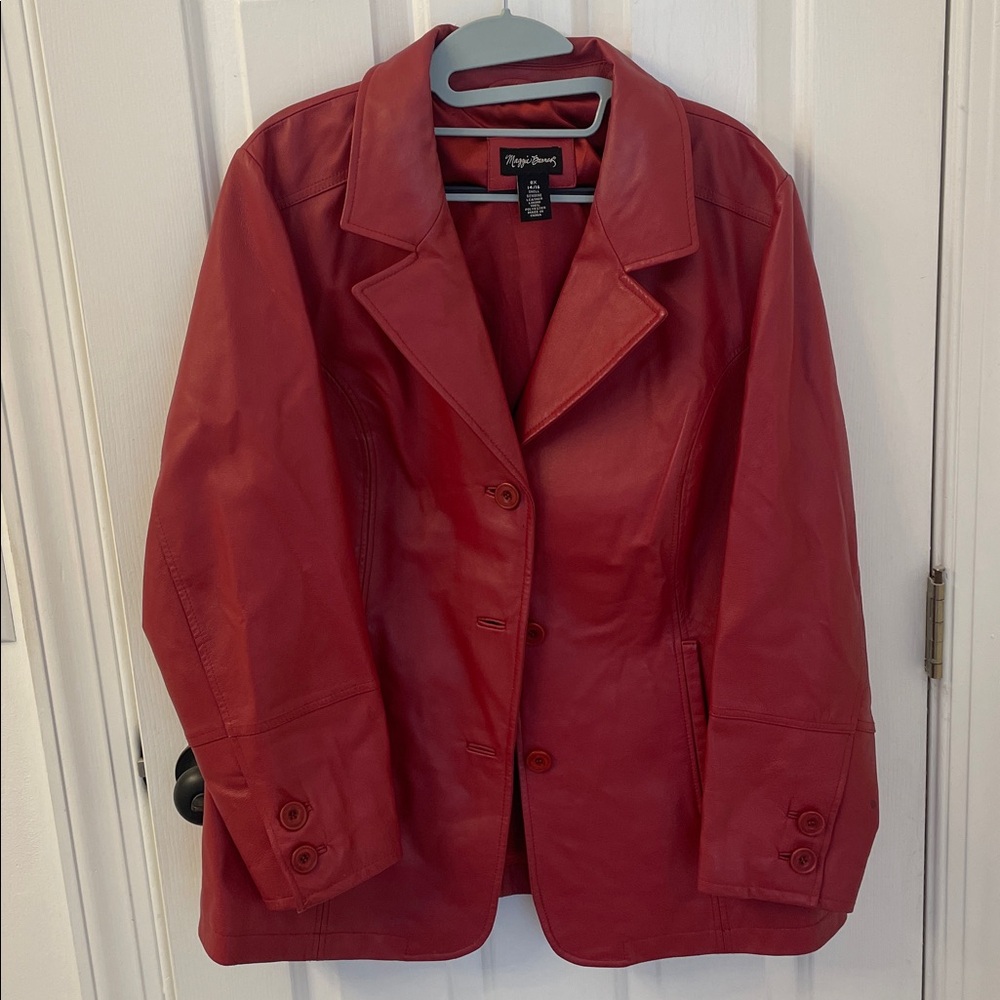 Maggie Barnes Vintage Vibrant Red Jacket size 14/16